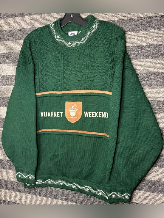 Vuarnet Other - Vintage 80’s Vuarnet France Weekend Green Crewneck Wool Ski Sweater Men’s Large